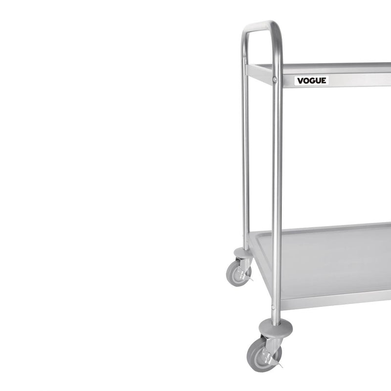Vogue Stainless Steel 2 Tier Clearing Trolley Large