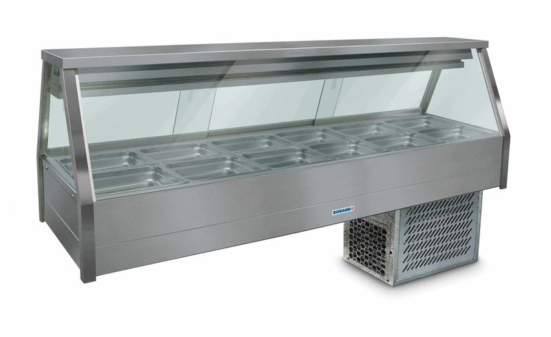 Roband Straight Glass Refrigerated Display Bar, 12 pans