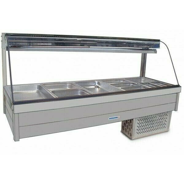 Roband Curved Glass Refrigerated Display Bar 10 pans - Piped and Foamed only (no motor)