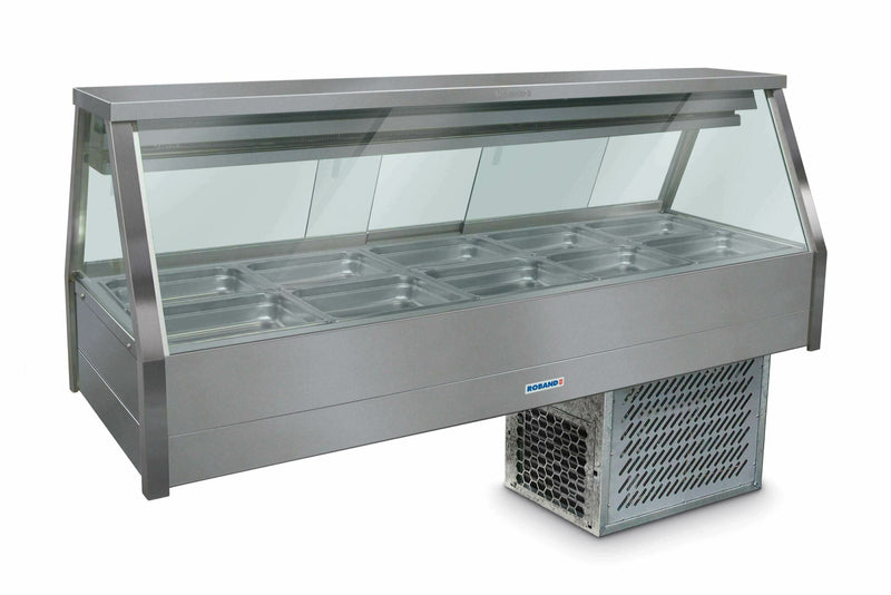 Roband Straight Glass Refrigerated Display Bar 10 pans - Piped and Foamed only (no motor)