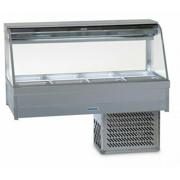 Roband Curved Glass Refrigerated Display Bar 8 pans - Piped and Foamed only (no motor)