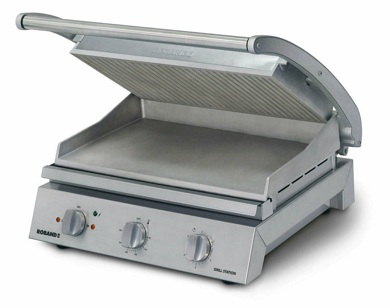 Roband Grill Station 8 slice, ribbed top plate, 13 Amp