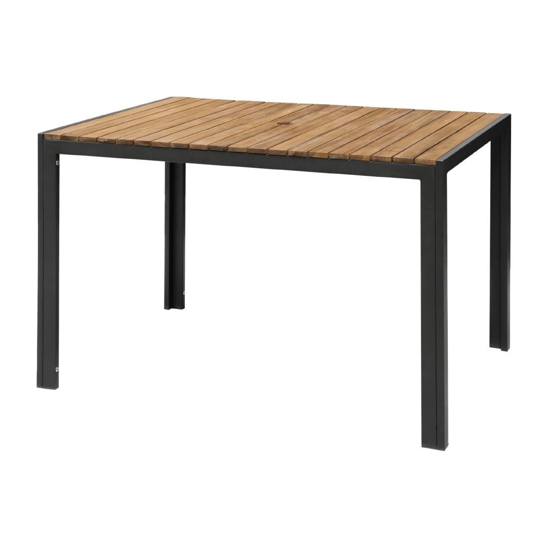 Bolero Acacia Wood and Steel Rectangular Table 1200mm