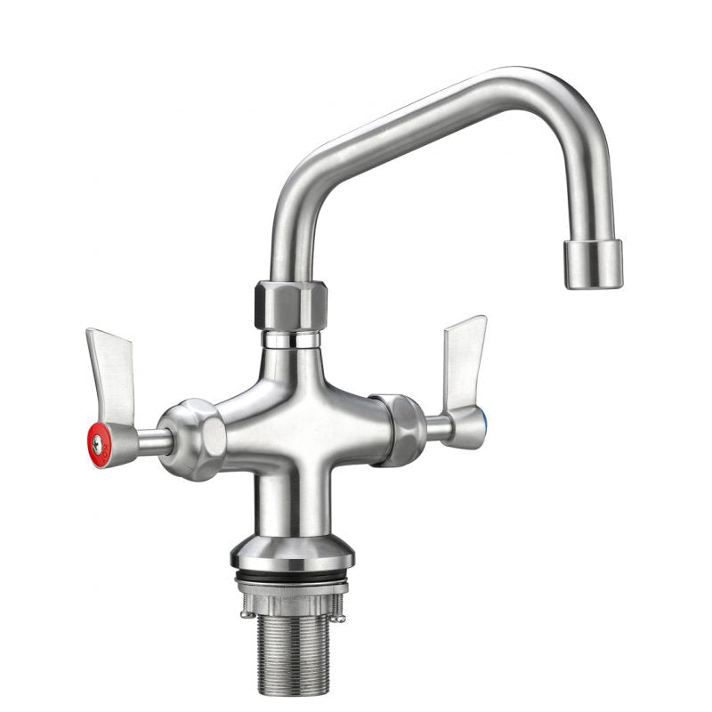 3Monkeez Stainless Steel Dual Hob Mount Tap Body with 6" Standard Swivel Spout Including Aerator