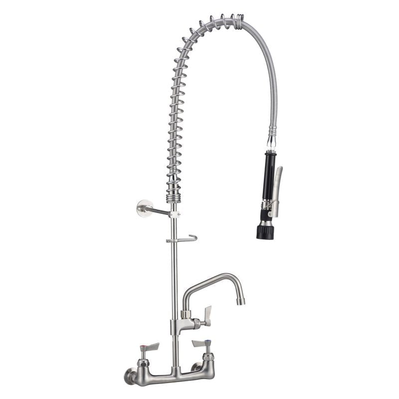 3Monkeez Stainless Steel Exposed Breech Wall Mount Pre Rinse Unit With 6" Pot Filler Including Spreaders