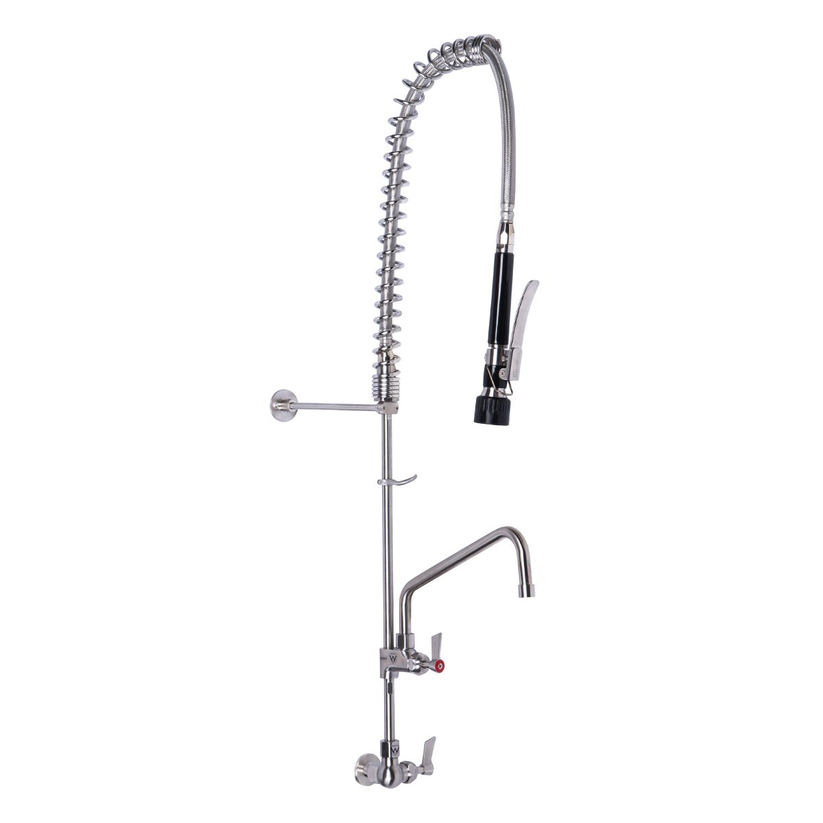 3Monkeez Stainless Steel Single Wall Mount Pre-Rinse with 12" Pot Filler