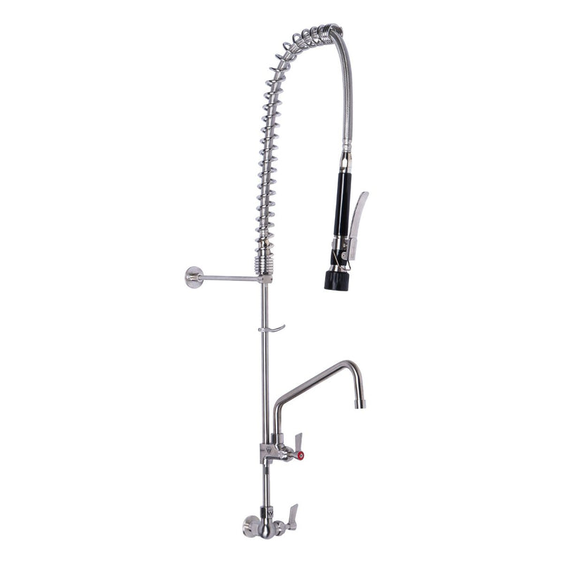 3Monkeez Stainless Steel Single Wall Mount Pre-Rinse with 12" Pot Filler
