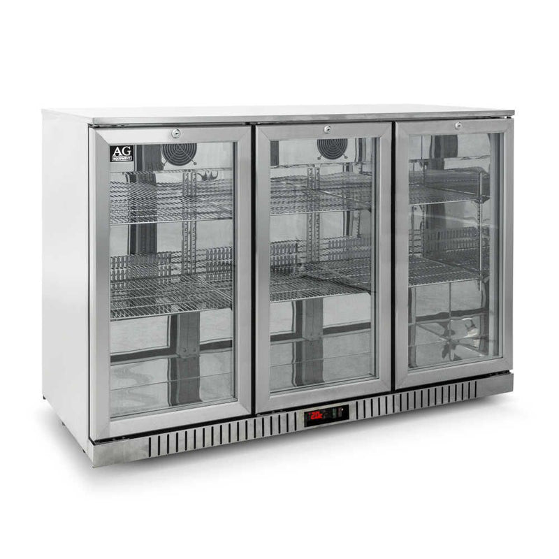 AG Three Door Bar Fridge - Stainless Steel Body & Doors 3SBR-H