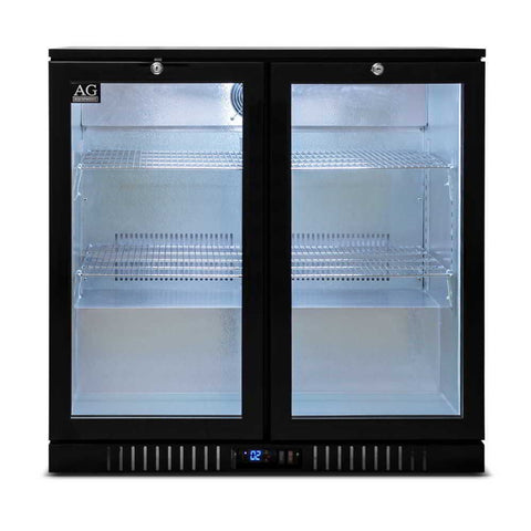 AG Twin Door Bar Fridge - Black Body & Doors 2BBR-H