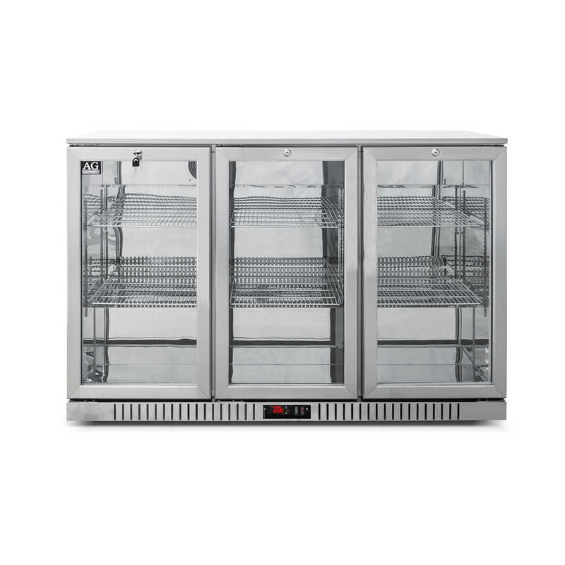 AG Three Door Bar Fridge - Stainless Steel Body & Doors 3SBR-H