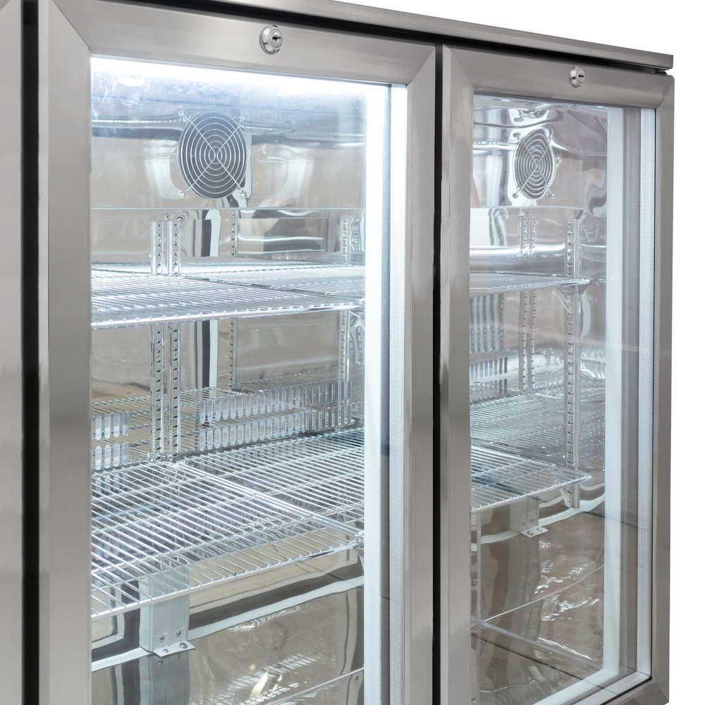 AG Three Door Bar Fridge - Stainless Steel Body & Doors 3SBR-H