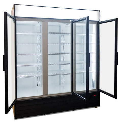 AG 1500L Triple Door Upright Display Fridge - Glass Door