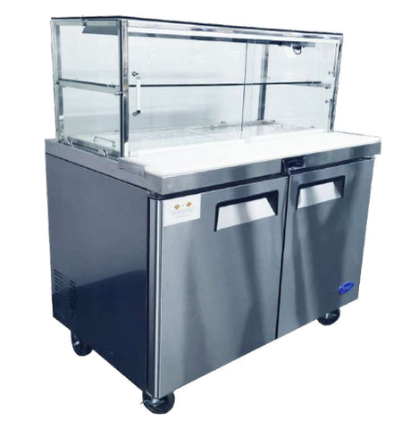 AG 600L 3 DOOR SANDWICH BAR WITH GLASS CANOPY 18 x GN1/6 Trays