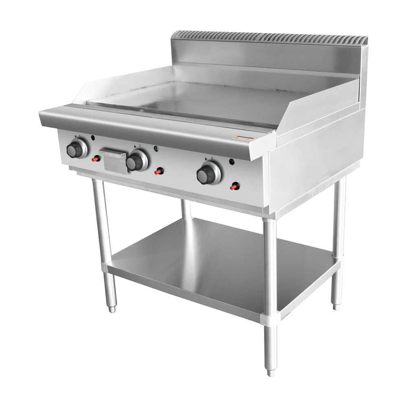 AG Three Burner Commercial Flat Griddle/Hotplate - 900MM WIDTH - LPG