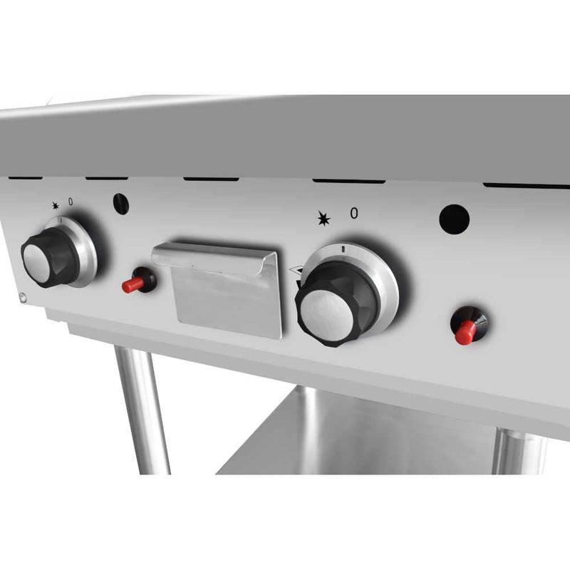 AG Twin Burner Commercial Flat Griddle/Hotplate - 600MM WIDTH - Natural Gas