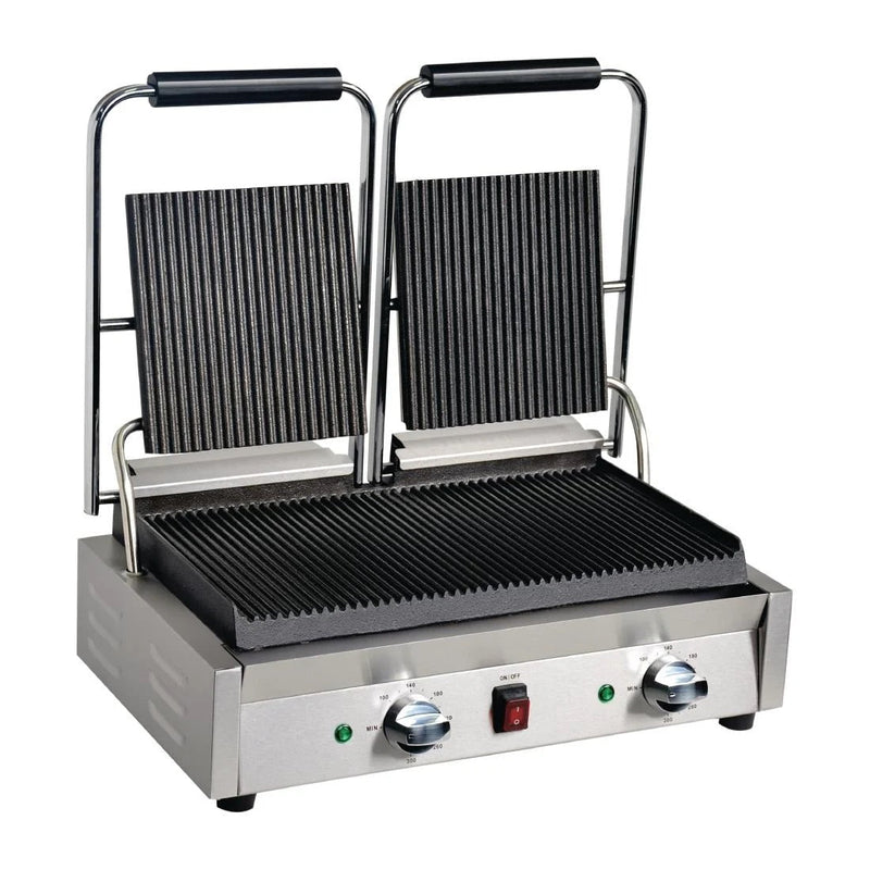 Apuro Bistro Double Ribbed Contact Grill