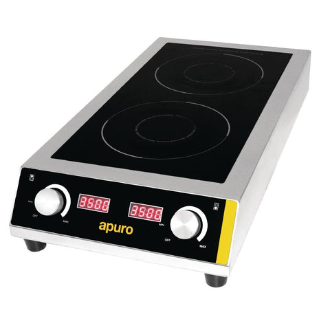 Apuro Heavy Duty Double Induction Cooktop 7kW