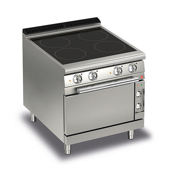 Baron 4 Burner Electric Cook Top With Ceramic Glass And Electric Oven - 700Mm Depth