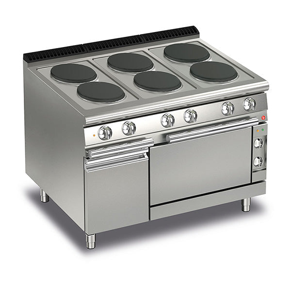 Baron 6 Burner Electric Cook Top With Electric Oven - 700Mm Depth