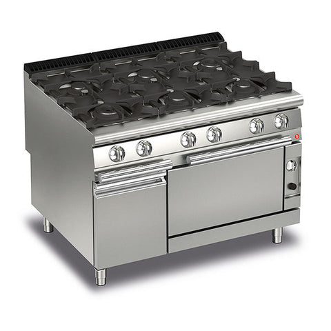 Baron 6 Burner Gas Cook Top With Gas Oven - 900Mm Depth