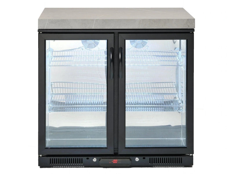 Crossray BBQ & Double Side Cabinet with 1 x Flat Bench Tops & Double Fridge