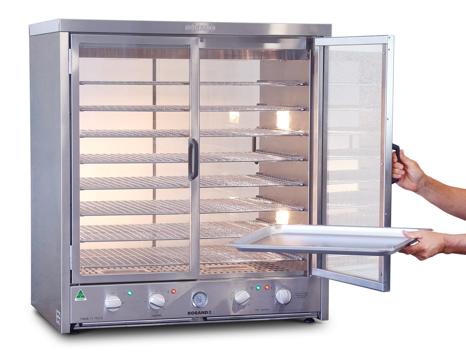 Roband Heat ‘n’ Hold Food Warmer - Sliding Glass on Display Side