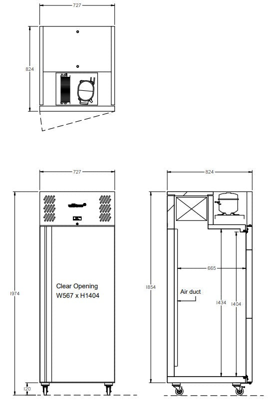 Williams Garnet - One Door 2/1 Gn Stainless Steel Upright Refrigerator