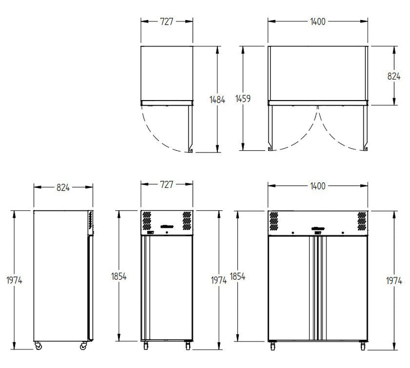 Williams Garnet - Two Door 2/1 Gn Stainless Steel Upright Refrigerator