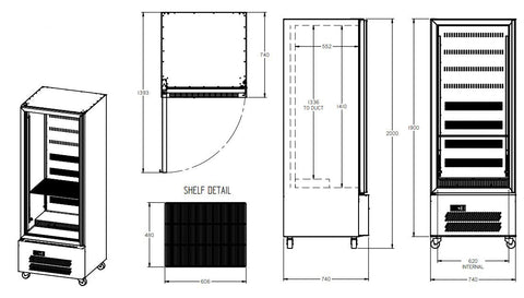 Williams Quartz Star - One Door White Colorbond Upright Display Refrigerator