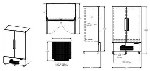 Williams Quartz Star - Two Door Stainless Steel Upright Storage Refrigerator