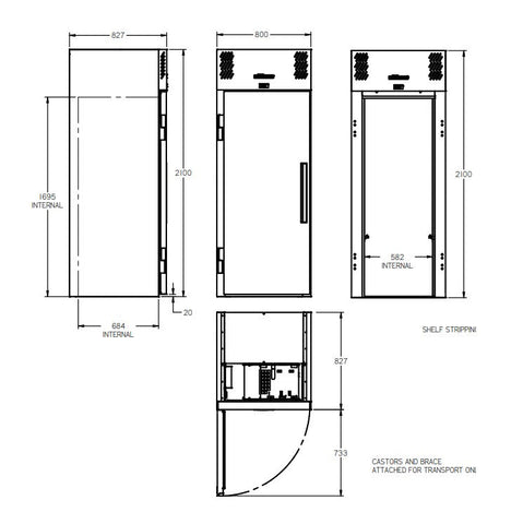 Williams Garnet - One Door Fridge