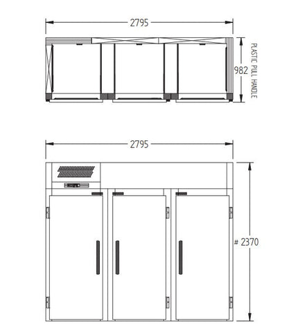 Williams Ruby - Three door Refrigerator