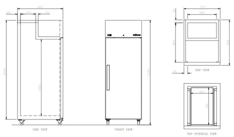 Williams Crystal - One Door Stainless Steel Upright Bakery Freezer