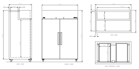 Williams Crystal - Two Door  Stainless Steel Upright Bakery Freezer