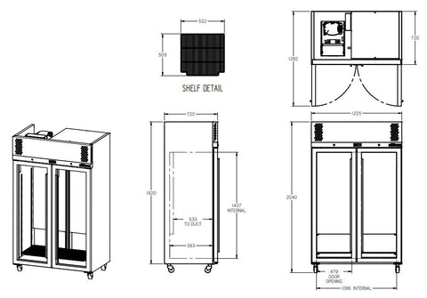 Williams Pearl - Two Door White Colorbond Upright Display Freezer