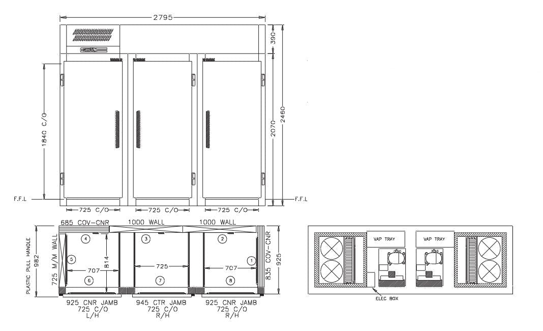 Williams Ruby - Three door Freezer