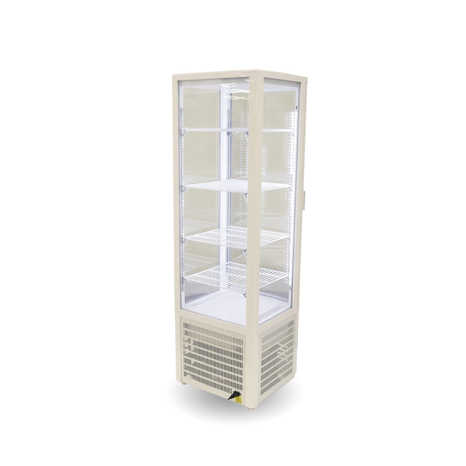 Thermaster Four-Sided Upright Beverage Display Fridge Ivory-White LSC235