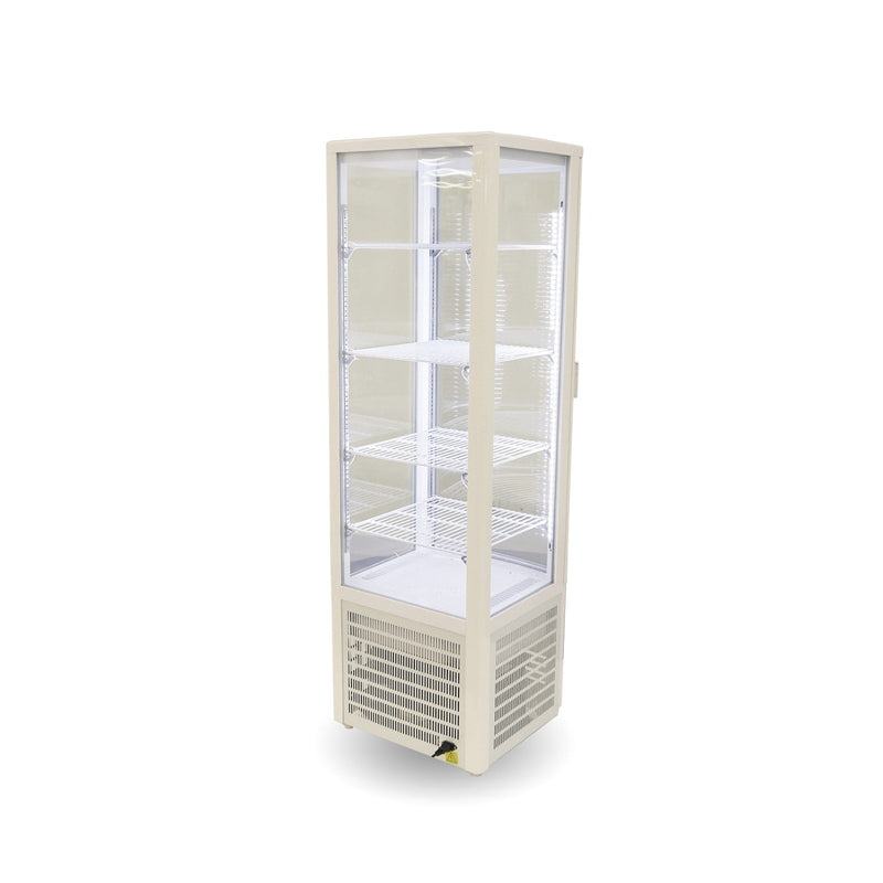 Thermaster Four-Sided Upright Beverage Display Fridge Ivory-White LSC235