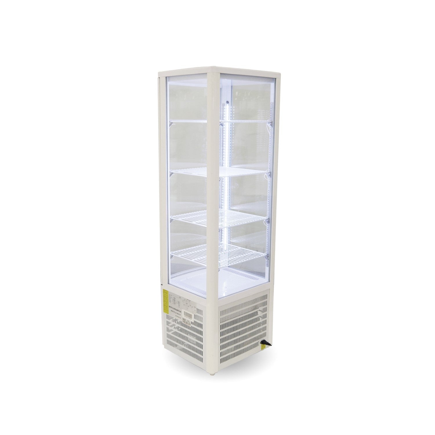 Thermaster Four-Sided Upright Beverage Display Fridge Ivory-White LSC235