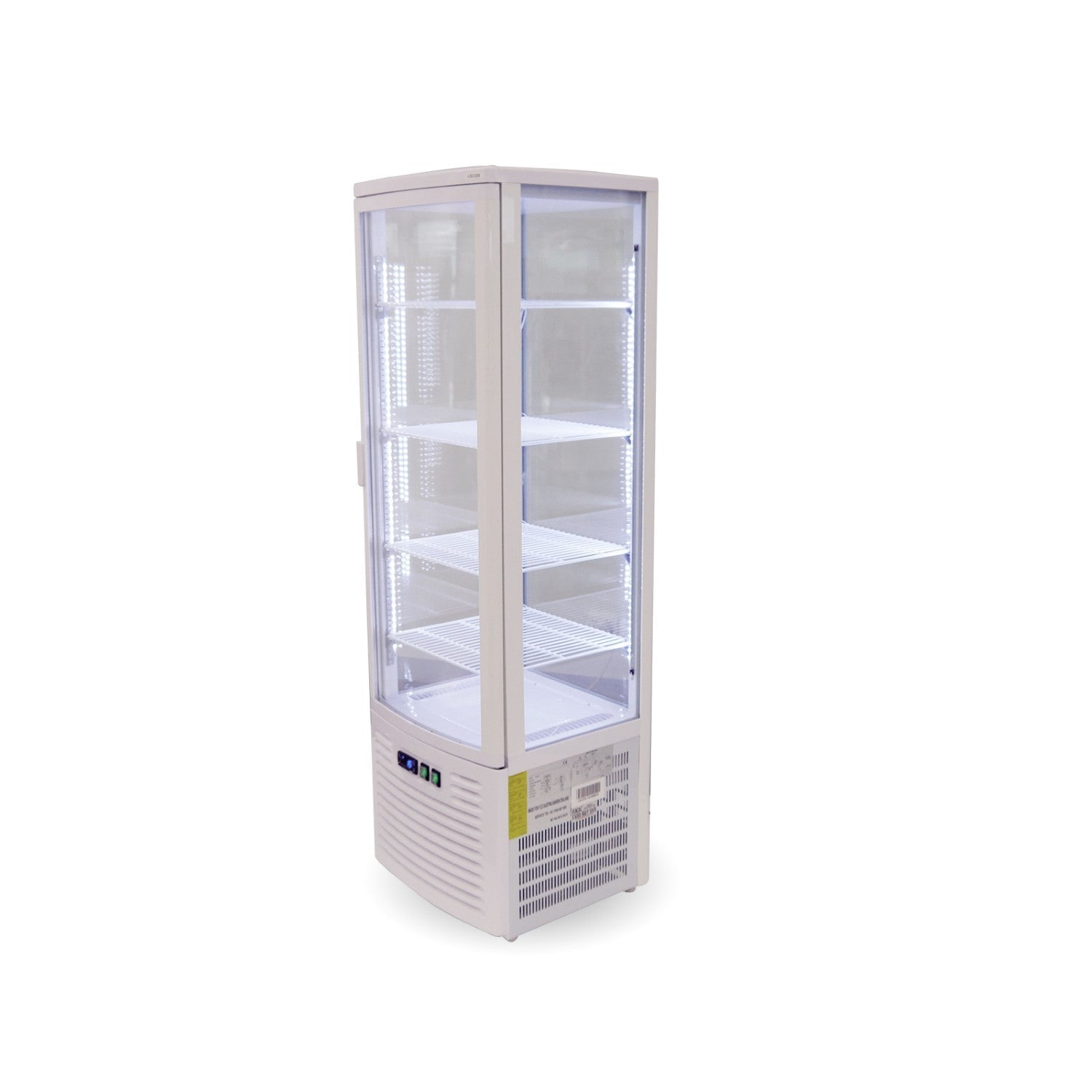 Thermaster Four-Sided Upright Beverage Display Fridge Ivory-White LSC235