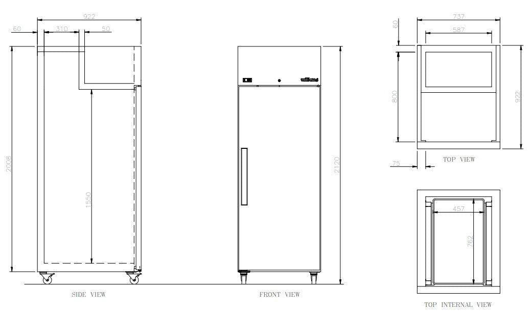 Williams Crystal - One Door Stainless Steel Upright Bakery Retarder