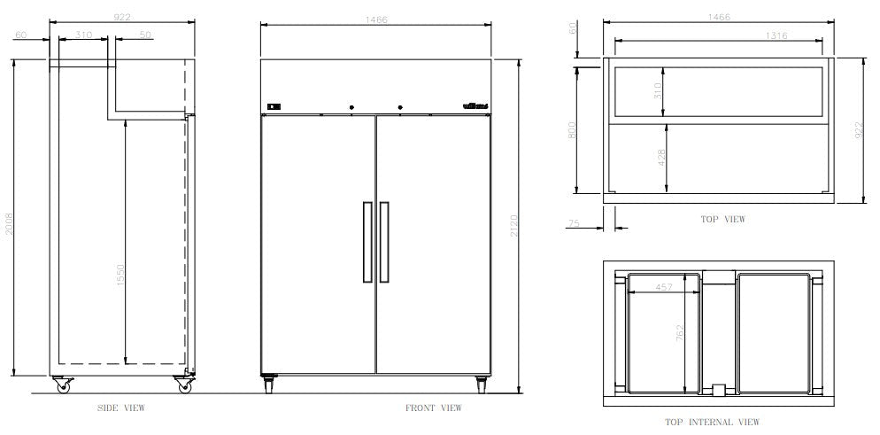 Williams Crystal - Two Door  Stainless Steel Upright Bakery Retarder