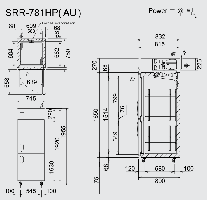 Panasonic Upright Chiller Fridge 598L - SRR-781HP