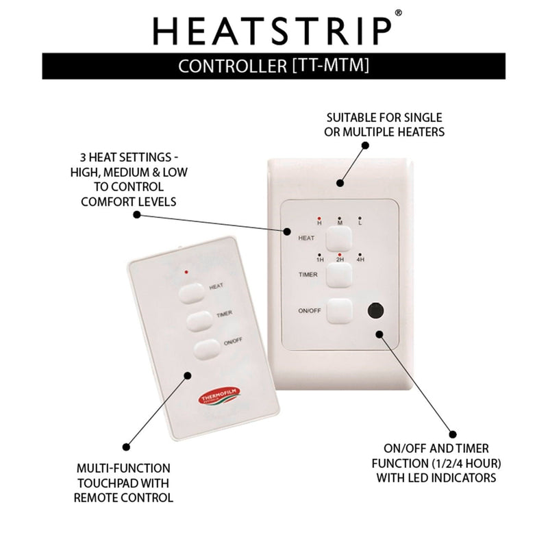 Heatstrip Wall Mounted Heater Controller and Remote Control for Heatstrip Heaters