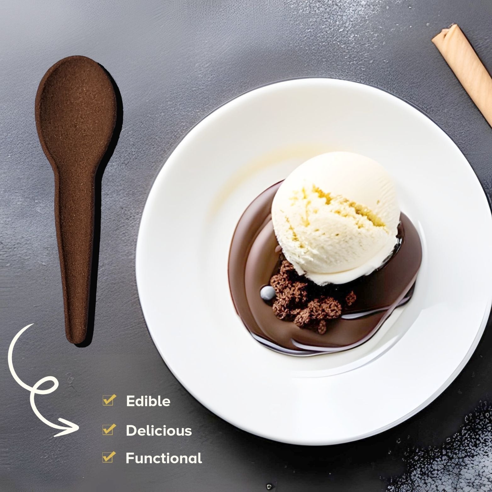 Edible Chocolate Spoon - Box of 10