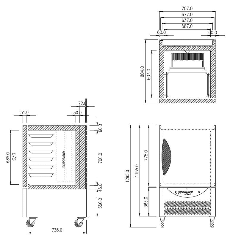 Williams 20Kg/6 Tray Blast Chiller Freezer