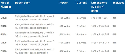 Roband Refrigerated Bain Marie 6 x 1/2 size, pans not included, double row
