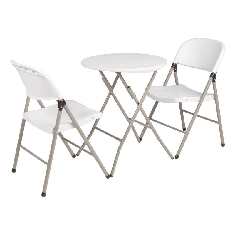 Bolero Foldaway Utility Chairs White (Pack of 2)