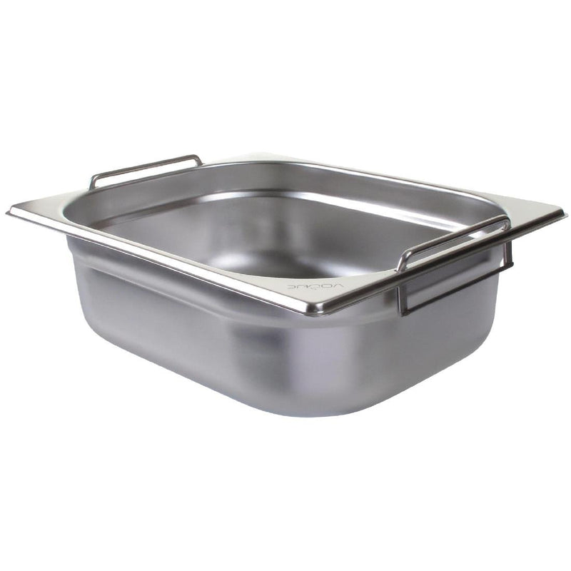 Vogue Stainless Steel 1/2 Gastronorm Tray with Handles 100mm