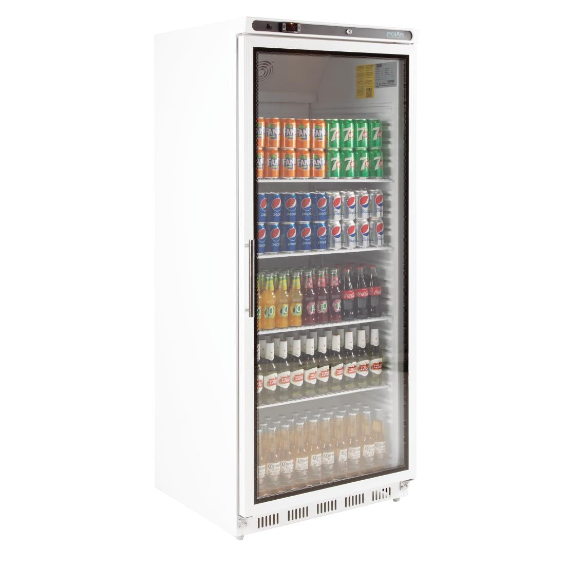 Polar C-Series Upright Display Fridge White 600Ltr